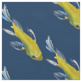 Gele Koi vis waterverf Japanse kunst Stof (Close Up)