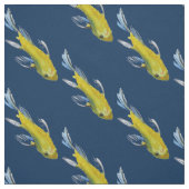 Gele Koi vis waterverf Japanse kunst Stof (Swatch)