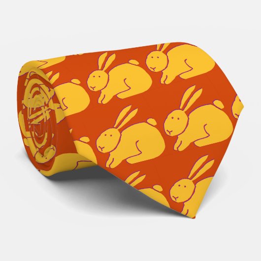 Gele konijnen stropdas (Opgerold)