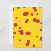 Gele koningin van harten Tea + Red Roses Invitatio Kaart (Achterkant)