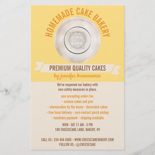 Gele kookbakkerij voor aangepaste Logo Flyer (Voorkant)