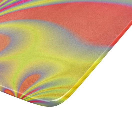 Gele koraal fractal kunst snijplank (Hoek)