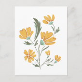 Gele kosmos met eenvoudige schoonheid briefkaart (Voorkant)