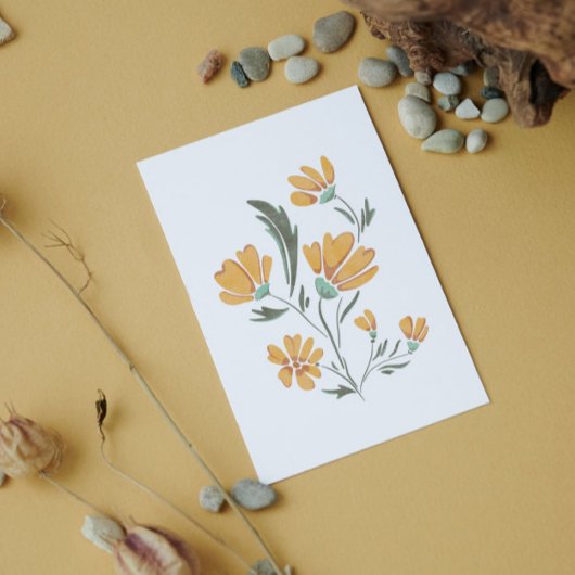 Gele kosmos met eenvoudige schoonheid briefkaart