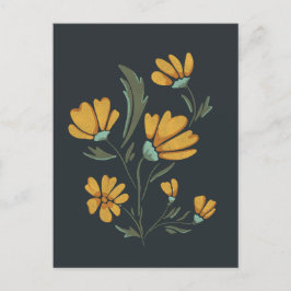 Gele kosmos met eenvoudige schoonheid feestdagenkaart