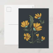 Gele kosmos met eenvoudige schoonheid feestdagenkaart (Voorkant / Achterkant)