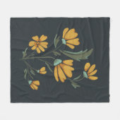 Gele kosmos met eenvoudige schoonheid fleece deken (Voorkant (Horizontaal))