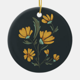 Gele kosmos met eenvoudige schoonheid keramisch ornament