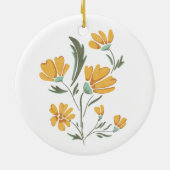 Gele kosmos met eenvoudige schoonheid keramisch ornament (Achterkant)