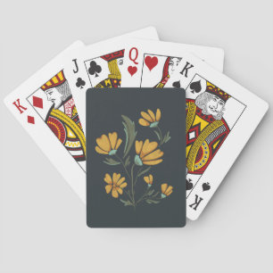 Gele kosmos met eenvoudige schoonheid pokerkaarten