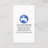 Gele kraan lekkend water visitekaartje (Achterkant)