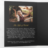 Gele krans foto begrafenis drieluik programma (Binnenzijde eerst)