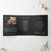 Gele krans foto begrafenis drieluik programma (Binnen)