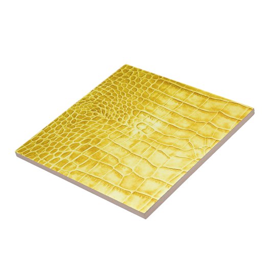 Gele krokodil tegeltje (Zijkant)
