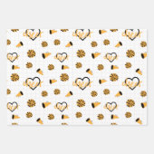 Gele kronkelharten, pom poms, Megafonpatroon Inpakpapier Vel (Voorkant 3)