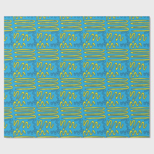 Gele kronkels cadeaupapier (Vlak)