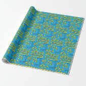Gele kronkels cadeaupapier (Uitgerold)