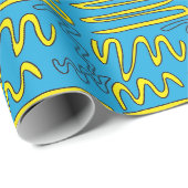 Gele kronkels cadeaupapier (Rol Hoek)