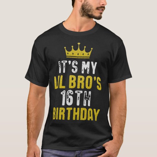 Gele kroon 16e dag voor broer van zuster Bro T-shirt (Voorkant)