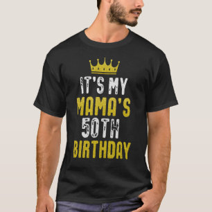 Gele kroon 50e dag voor mama van zoon dochter t-shirt