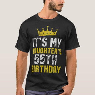 Gele Kroon 55e Dag voor Dochter Van Mam Papa T-shirt