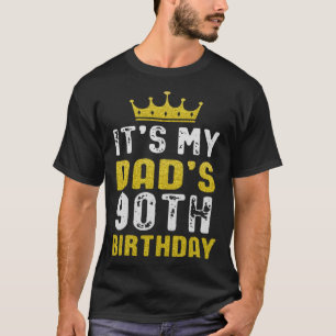 Gele kroon 90e dag voor papa van zoon dochter t-shirt
