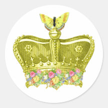 Gele kroon met vlinder