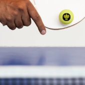 Gele Kroon Monogram Op Maat Pingpongbal (Peddel)