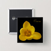  gele kroonbloem Button (Voorkant /achterkant)