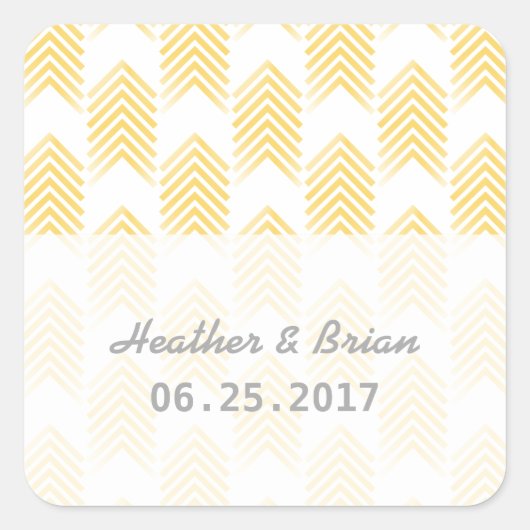 Gele kruidenpijlen weddenschappen vierkante sticker (Voorkant)