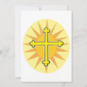 Gele Kruis Bottony Zonnebundel Christelijk Geloof Kaart (Voorkant)