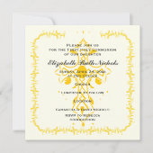 Gele kruis eerste communie bevestiging kaart (Voorkant)