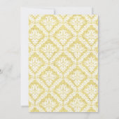 Gele Kruis witte damast burlap Eerste Communie Kaart (Achterkant)