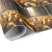 Gele kuikens in een zonnige schuur cadeaupapier (Rol Hoek)