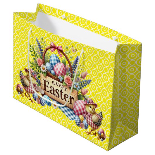 Gele kuikens Pasen Groot Cadeauzakje (Voorkant Gekanteld)