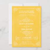 gele kunst Deco Wedding Invitaties Kaart (Voorkant)