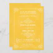 gele kunst Deco Wedding Invitaties Kaart (Voorkant / Achterkant)