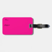 Gele kus lippen paarse zwarte strepen bagagelabel (Achterkant horizontaal)