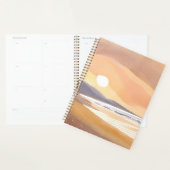 Gele Kust bij Zonsondergang | Luchtig Waterverfsch Planner (Display)