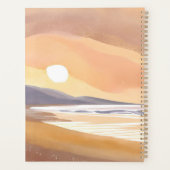 Gele Kust bij Zonsondergang | Luchtig Waterverfsch Planner (Achterkant)