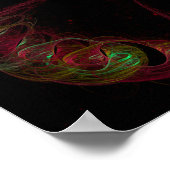 Gele kwallen op de jacht fractal kunst poster (Hoek)