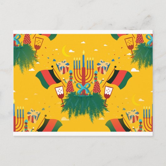gele Kwanzaa Briefkaart (Voorkant)