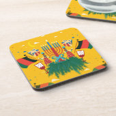 gele Kwanzaa Drankjes Onderzetter (Linkerzijde)