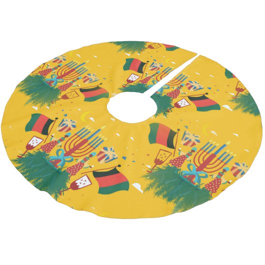 Gele Kwanzaa Kerstboom rok (Gekanteld)