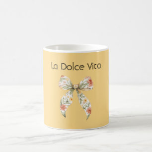 Gele La Dolce Vita (het goede leven) bloemenslinge Koffiemok