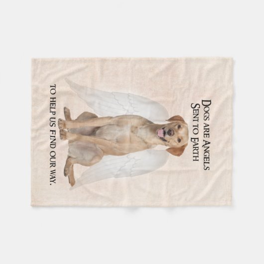 Gele lab Angel Fleece Blanket (Voorkant (Horizontaal))