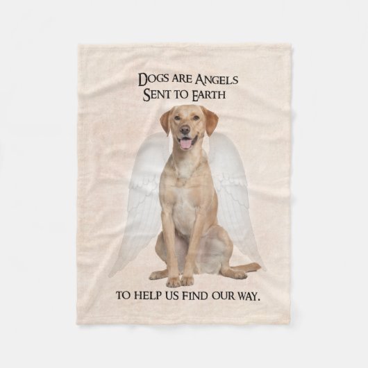 Gele lab Angel Fleece Blanket (Voorkant)