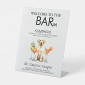 Gele Lab Bar Reclamebord Met Voetstuk (Voorkant)