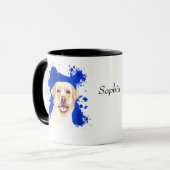 Gele Lab Blauwe Abstracte achtergrond Mok (Voorkant links)