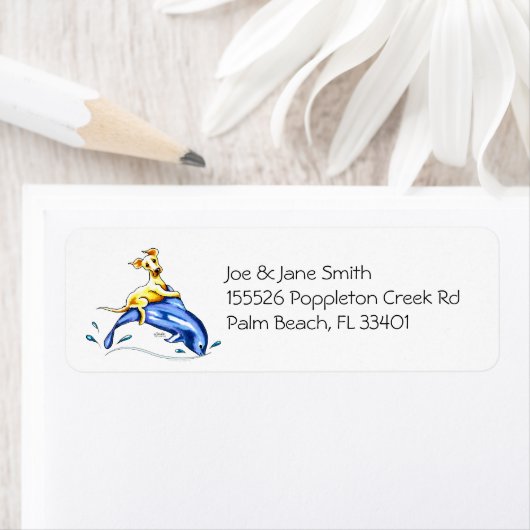 Gele lab Dolphin Ride Etiket (Insitu)